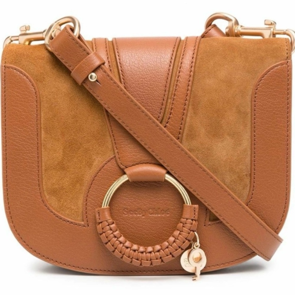 See By Chloe Caramello suede & leather Crossbody Bag with dust bag